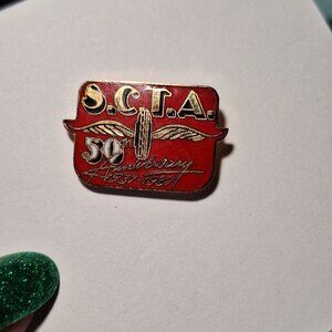 VTG SOUTHERN CALIFORNIA TIMING ASSOC INDY CAR 50TH ANNIVERSARY ENAMEL LAPEL PIN